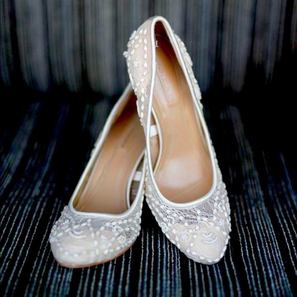 BCBG Lace Mesh/Satin Heels